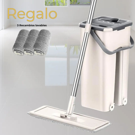 MOPA FREGONA 360° + CUBO + 3 RECAMBIOS GRATIS